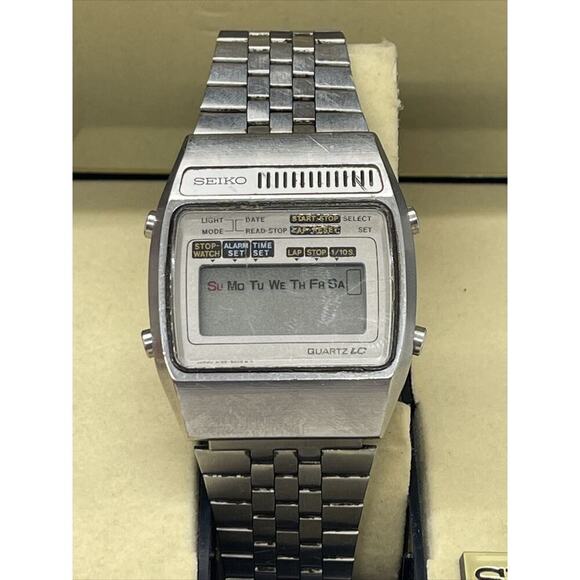 VTG 1978 Seiko A159-5009 LCD DIGITAL Chronograph Watch with Box Rare - Picture 2 of 12